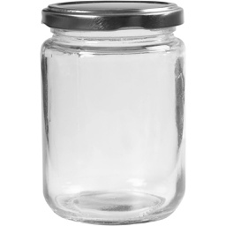[CR55911] Glazen pot, transparant, H: 11 cm, d: 7,5 cm, 370 ml - 6 stuks