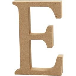 [CR56314] Letter, E, H: 13 cm, dikte 2 cm, 1 stuk