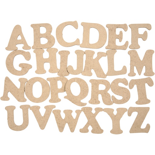 [CR574461] Lettres en bois, A-Z, H: 4 cm, ép. 2,5 mm, 26 pièce/ 1 Pq.