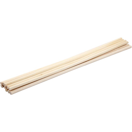 [CR57651] Bâtons en bois, L: 30 cm, d: 6 mm, 10 pièces