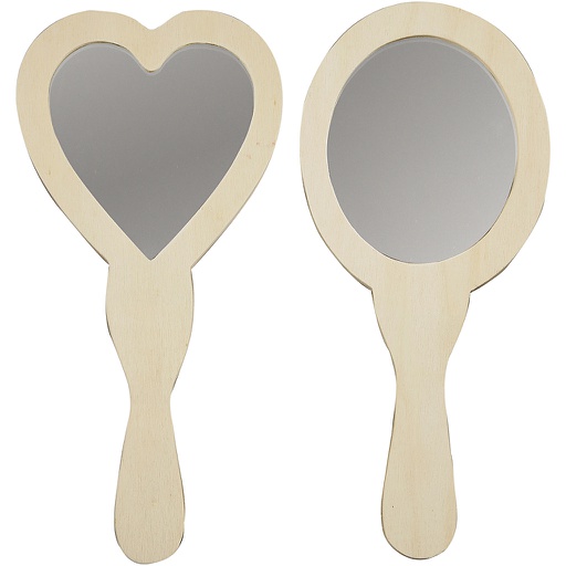 [CR577160] Miroirs à main, dim. 23-24 cm, 2 pièce/ 1 Pq.