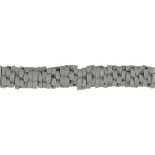 [CR61002] Klei kralen, d: 5-6 mm, gatgrootte 2 mm, 145 stuks, grijs