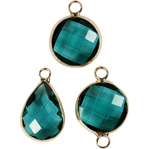 [CR6102#3] Pendentif pour bijoux, H: 15-20 mm, diamètre intérieur 2 mm, vert, 1 Pq.
