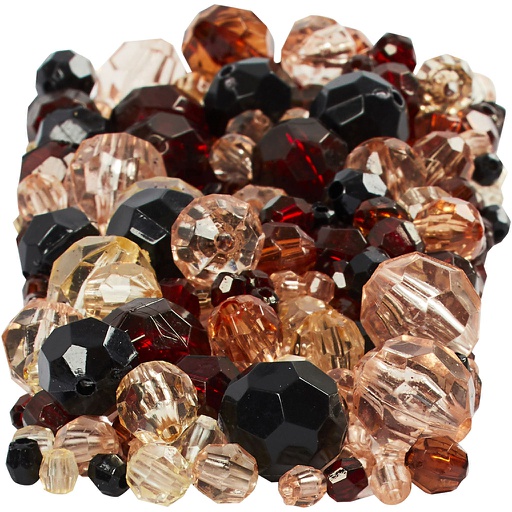 [CR6188#0] Perles à facettes, dim. 4-12 mm, diamètre intérieur 1-2,5 mm, or, 250 gr/ 1 Pq.