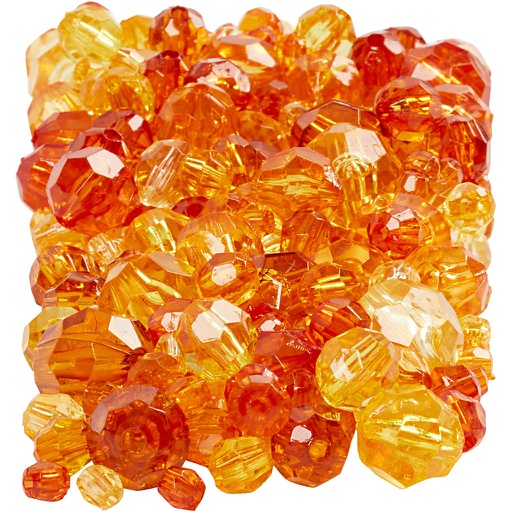 [CR6188#6] Perles à facettes, dim. 4-12 mm, diamètre intérieur 1-2,5 mm, jaune (32227), 250 gr/ 1 Pq.