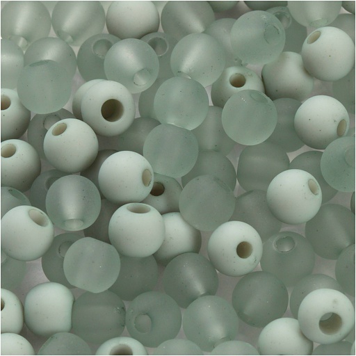 [CR69594] Perles en plastique, d: 6 mm, diamètre intérieur 2 mm, vert clair, 40 gr/ 1 Pq.