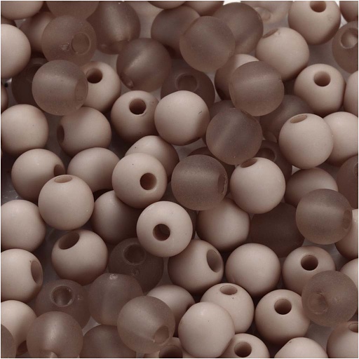 [CR69596] Perles en plastique, d: 6 mm, diamètre intérieur 2 mm, gris clair, 40 gr/ 1 Pq.