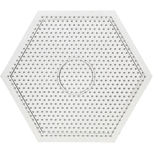 [CR75590] Plaque à picots, grand hexagone, dim. 15x15 cm, 10 pièce/ 1 Pq.