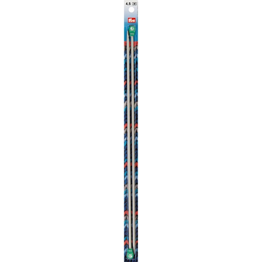 [S53040#45] Aiguilles à tricoter à boule alu gris-perle 40 cm 4,50 mm, 2 pièces, lot de 5