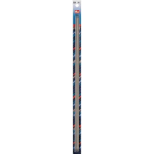 [S53340#25] Aiguilles à tricoter à 2 pointes alu gris-perle 40cm 2,50mm, 4 pièces, lot de 5