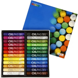 [CR38280] Mungyo Oliepastel, diverse kleuren, L: 7 cm, dikte 11 mm, 24 stuks