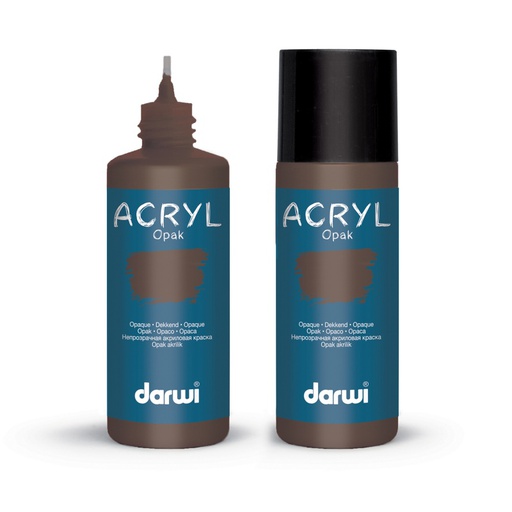 [0068#805] Darwi Acryl Opak acrylverf, 80ml, Donker Bruin (805)