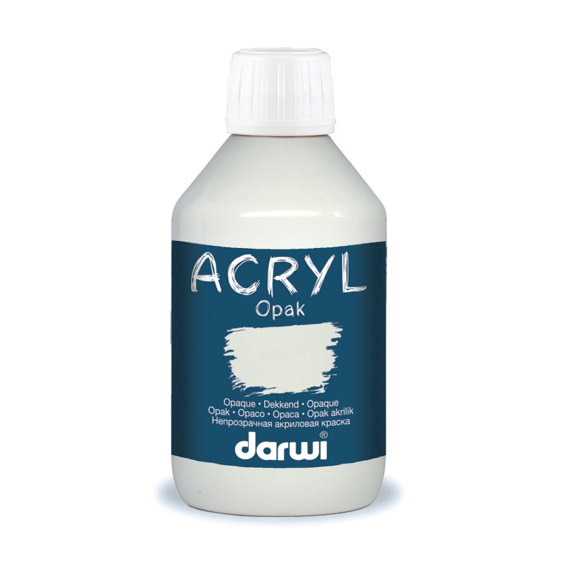 [0061#010] Darwi Acryl Opak acrylverf, 250ml, Wit (010)