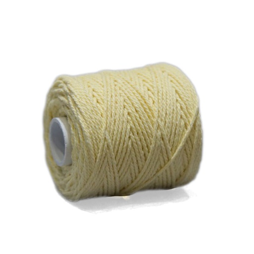 [3160#22] Fil coton (1mm) pour bandes d'amitié 50gr (~45m), jaune vanille