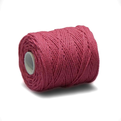 [3160#09] Fil coton (1mm) pour bandes d'amitié 50gr (~45m), rose foncé