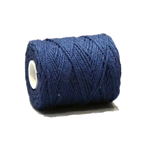 [3160#19] Fil coton (1mm) pour bandes d'amitié 50gr (~45m), bleu foncé