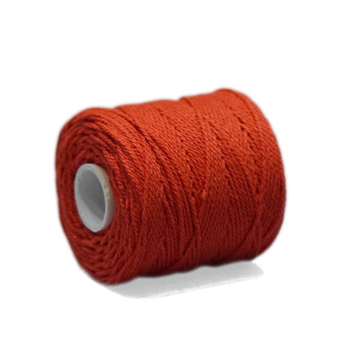 [3160#07] Fil coton (1mm) pour bandes d'amitié 50gr (~45m), rouge