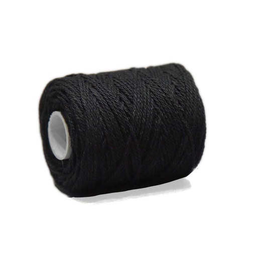 [3160#13] Fil coton (1mm) pour bandes d'amitié 50gr (~45m), noir