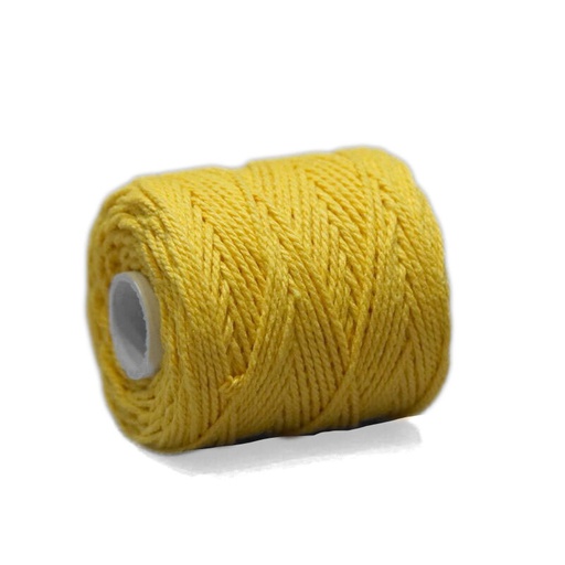 [3160#11] Fil coton (1mm) pour bandes d'amitié 50gr (~45m), jaune