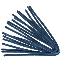[071009] Chenilledraad, m.blauw, 50cm, Dikte 9 mm, zak 10st.