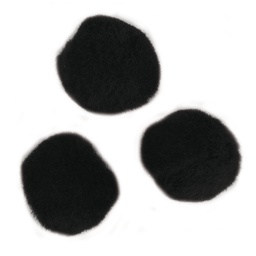 [R7651201] Pompons, zwart, 15 mm, zak à 60 st.