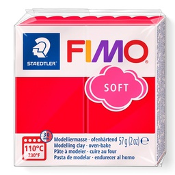[S802024] Fimo soft Pâte à modeler, rouge feu, 8020-24, 57g