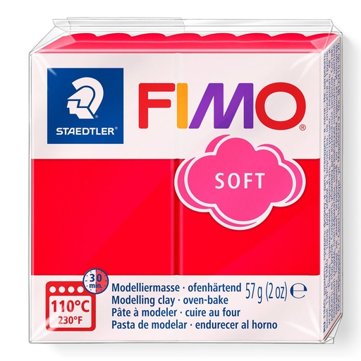[S8020S#24] Fimo soft boetseerklei, 57gr - indisch rood