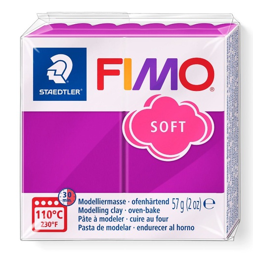 [S8020S#61] Fimo soft boetseerklei, 57gr - purperviolet