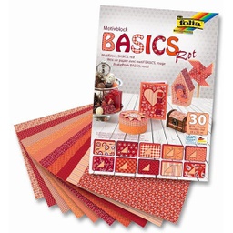 [FOL46#249] Designer Pad "Basics", 24x30cm, 30 vellen, RED,