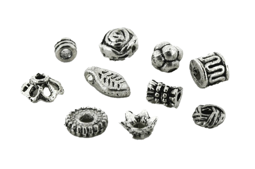 [P19314] Metal Beads, Zilver - 10x20 Stuks