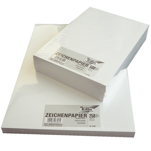 [FOL8393] Papier à dessin 90g/m², DIN A3, 250 flles, blanc
