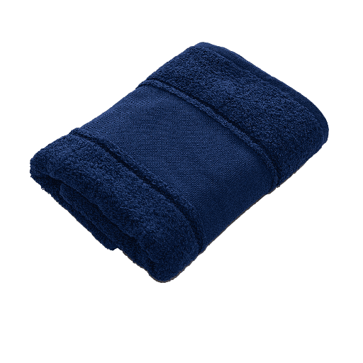 [B12270HT#08] Serviette de bain galon aida 50x100cm, bleu marine