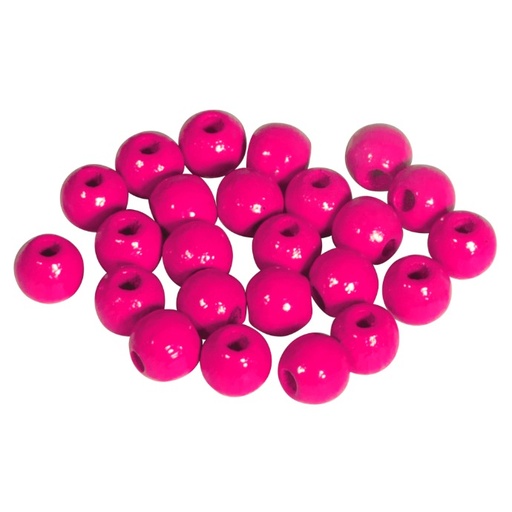 [1006#33] Perles en bois FSC 100%, polies, 6mm ø, 115 pièces, rose foncé