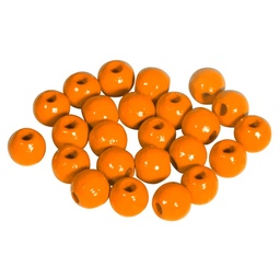 [100634] Houten kralen FSC 100%, gepolijst, 6mm ø, oranje, zak à 115 stuks