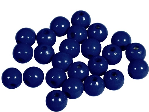 [1008#10] Perles en bois FSC 100%, polies, 8mm ø, sct. 82 pièces, bleu foncé