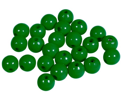 [1008#85] Perles en bois FSC 100%, polies, 8mm ø, sct. 82 pièces, vert mai