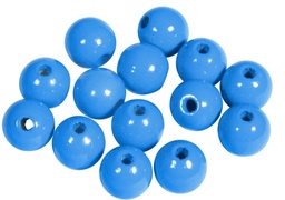 [101008] Houten kralen FSC 100%, gepolijst, 10mm , l.blauw, zak à 52 stuks