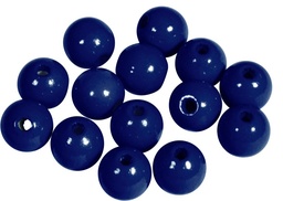 [101010] Houten kralen FSC 100%, gepolijst, 10mm , d.blauw, zak à 52 stuks