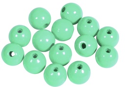 [101011] Houten kralen FSC 100%, gepolijst, 10mm , l.groen, zak à 52 stuks