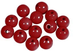 [101018] Houten kralen FSC 100%, gepolijst, 10mm , rood, zak à 52 stuks