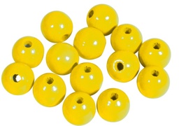 [101020] Houten kralen FSC 100%, gepolijst, 10mm , geel, zak à 52 stuks