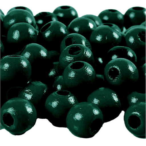 [1012#29] Perles en bois FSC 100%, polies, 12mm ø, vert moyen, sct. 32 pièces