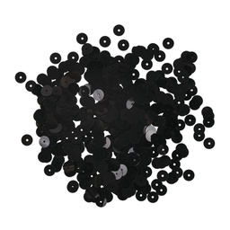 [R39268#01] Pailletten, glad, 6mm ø, zwart, box 4000 stuks