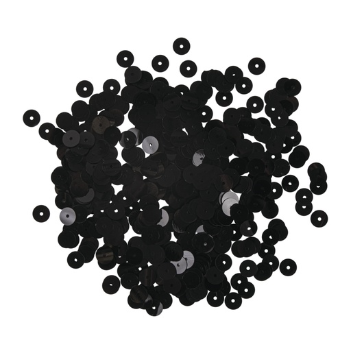 [R39268#01] Paillettes lisses, 6mm ø, noir, boîte 4000 pièces