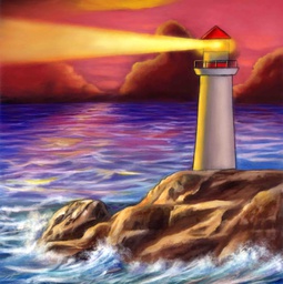 [CCK18-A49] Crystal Card Kit ® Diamond Painting 18x18cm, Lighthouse