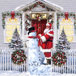 [CCK18-XM29] Crystal Card Kit ® Santa &amp; Snowman 18 x 18 cm