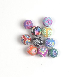 [P14250] Polymer Beads / Kleikralen, Rond, 10 mm - 50 Stuks