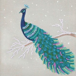 [CCK18-A67] Crystal Card Kit ® Diamond Painting 18x18cm, Pretty Peacock