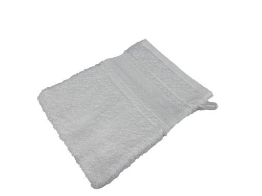 [B12270WH#01] Gant de toilette Softline galon aida 23x15cm, blanc