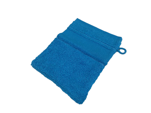 [B12270WH#12] Gant de toilette Softline galon aida 23x15cm, turquoise